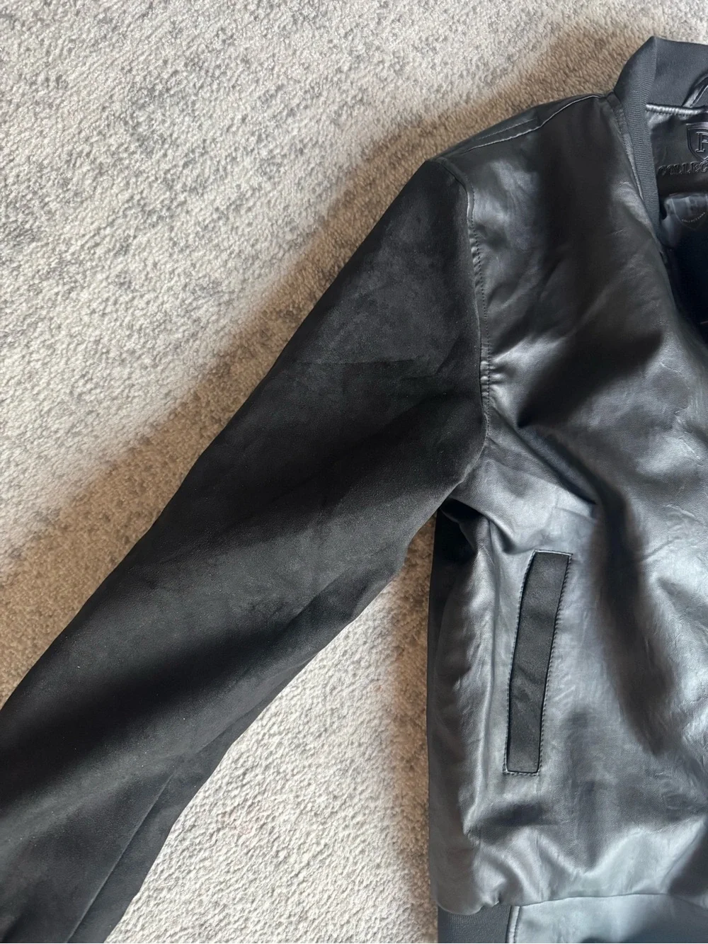 Men's Black Leather F Collection Jacket - Classic Leather Style